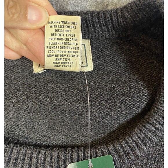 L.L Bean Sweater Mens Size Large Grey Knit Crew Neck Preppy - Picture 6 of 10
